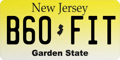 NJ license plate B60FIT