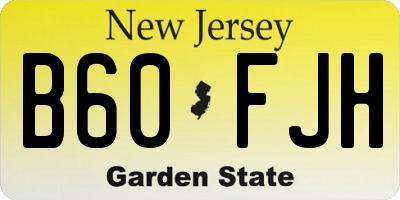 NJ license plate B60FJH