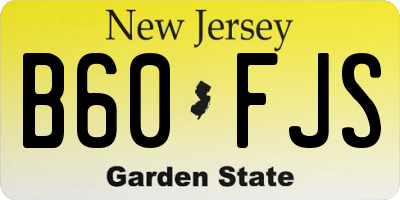 NJ license plate B60FJS