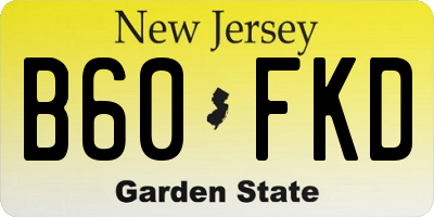 NJ license plate B60FKD