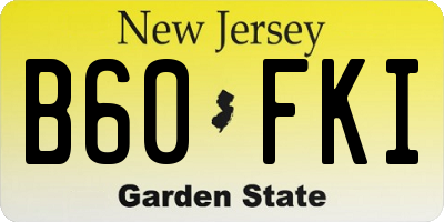 NJ license plate B60FKI