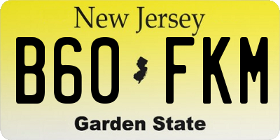 NJ license plate B60FKM