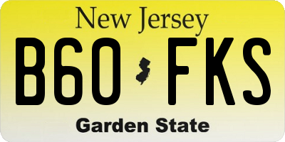 NJ license plate B60FKS