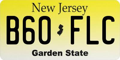 NJ license plate B60FLC
