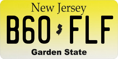 NJ license plate B60FLF
