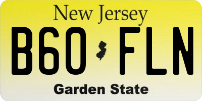 NJ license plate B60FLN