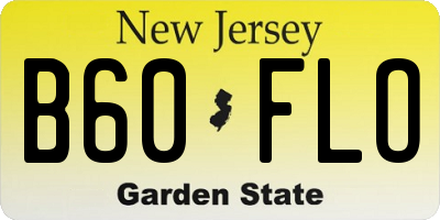 NJ license plate B60FLO