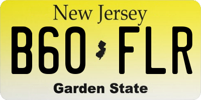 NJ license plate B60FLR