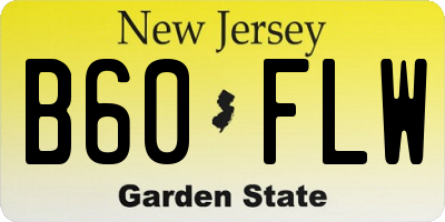 NJ license plate B60FLW