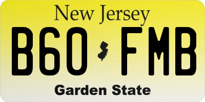 NJ license plate B60FMB