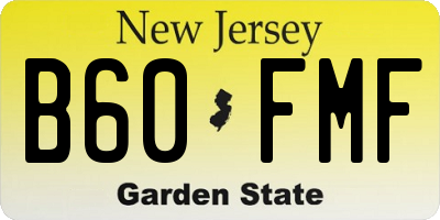 NJ license plate B60FMF