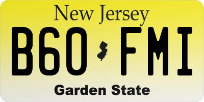 NJ license plate B60FMI