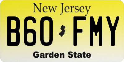 NJ license plate B60FMY