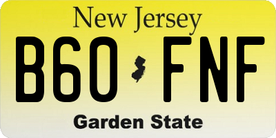 NJ license plate B60FNF