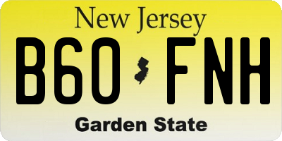 NJ license plate B60FNH