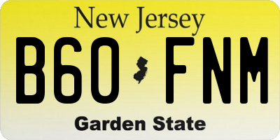 NJ license plate B60FNM