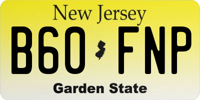 NJ license plate B60FNP