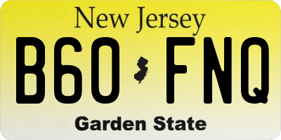 NJ license plate B60FNQ