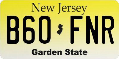 NJ license plate B60FNR