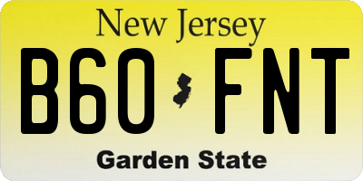 NJ license plate B60FNT