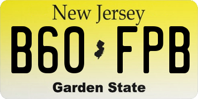NJ license plate B60FPB