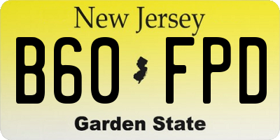 NJ license plate B60FPD