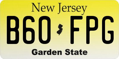 NJ license plate B60FPG