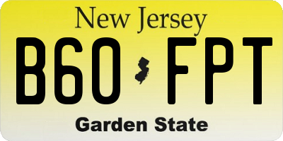 NJ license plate B60FPT