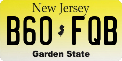 NJ license plate B60FQB