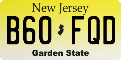 NJ license plate B60FQD