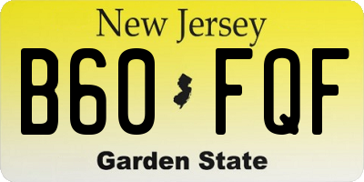 NJ license plate B60FQF