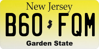 NJ license plate B60FQM
