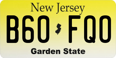 NJ license plate B60FQO