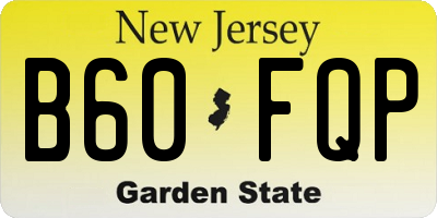 NJ license plate B60FQP