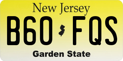 NJ license plate B60FQS