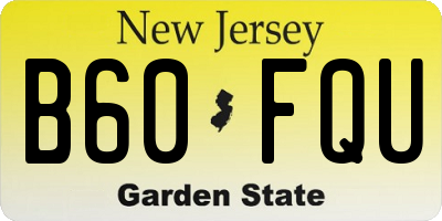NJ license plate B60FQU