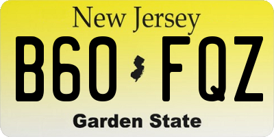 NJ license plate B60FQZ