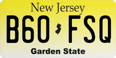 NJ license plate B60FSQ