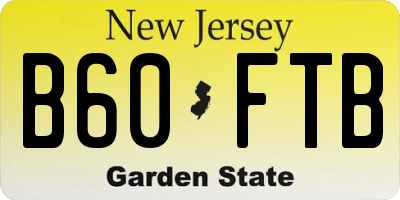 NJ license plate B60FTB