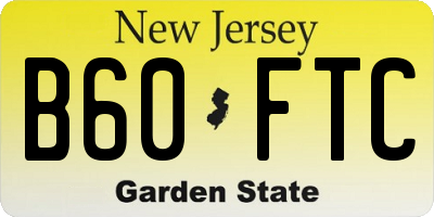 NJ license plate B60FTC