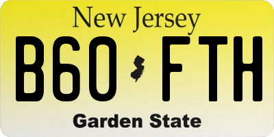 NJ license plate B60FTH
