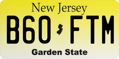NJ license plate B60FTM