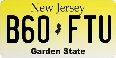 NJ license plate B60FTU