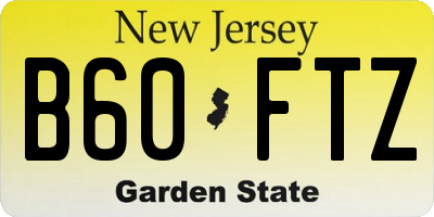NJ license plate B60FTZ