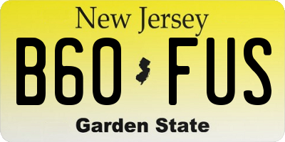 NJ license plate B60FUS