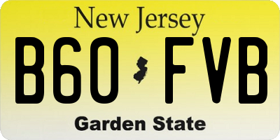 NJ license plate B60FVB
