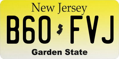 NJ license plate B60FVJ