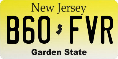 NJ license plate B60FVR