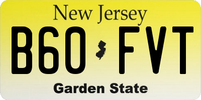 NJ license plate B60FVT