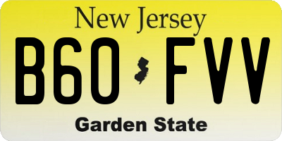 NJ license plate B60FVV